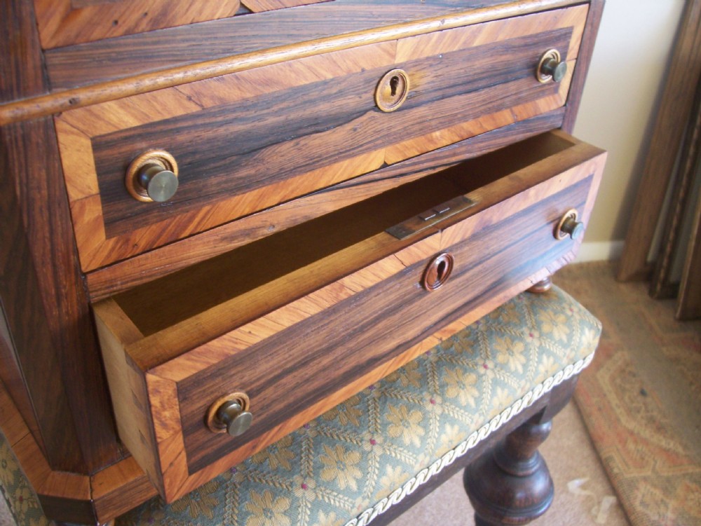 c19th French inlaid jewellery cabinet miniature chest View X