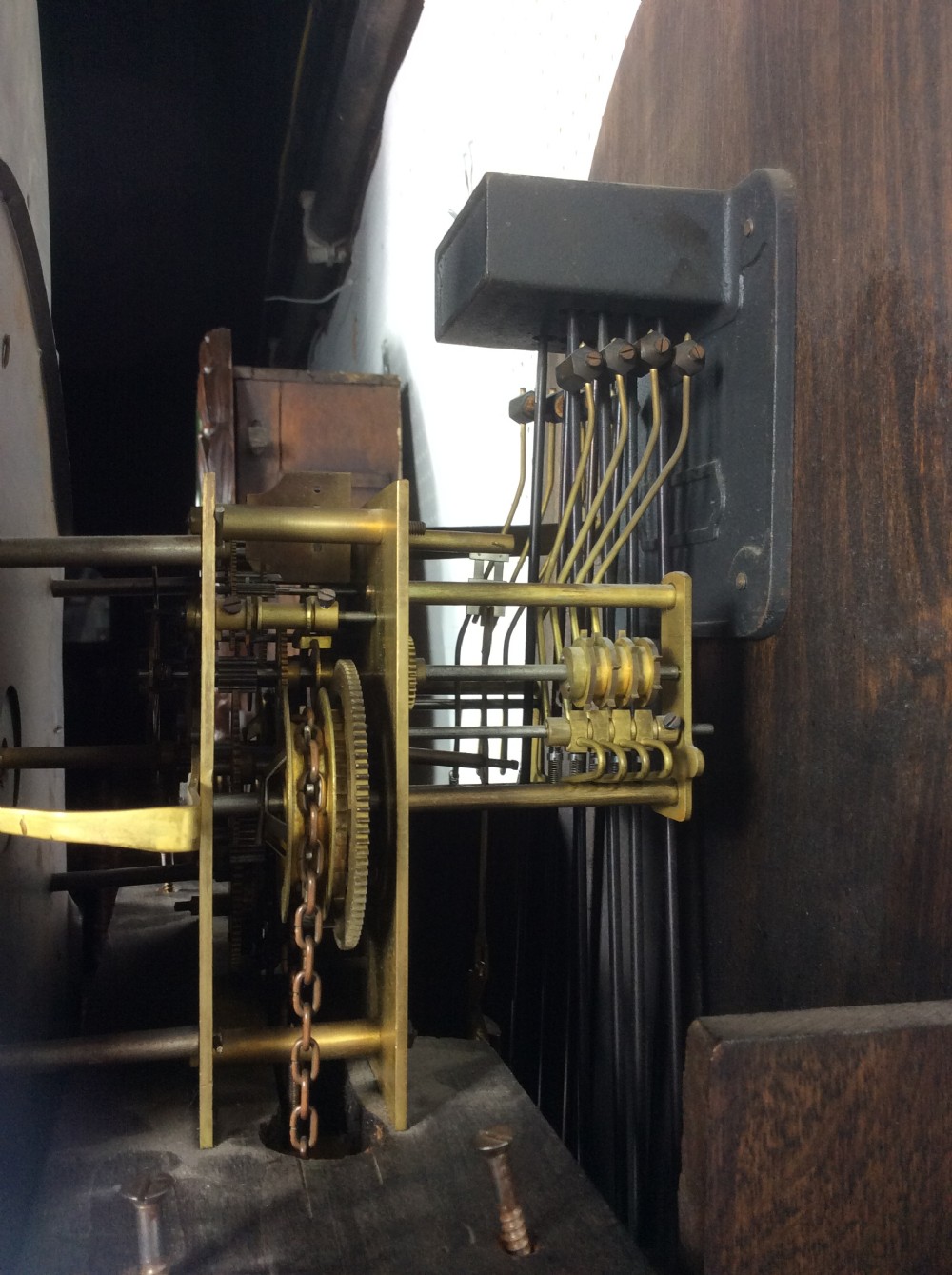 Good Quality Triple Weight Westminster Chiming Musical Grandmother/Grandfather Longcase Clock - 1920 - Georgian Style - Glass Door View VII