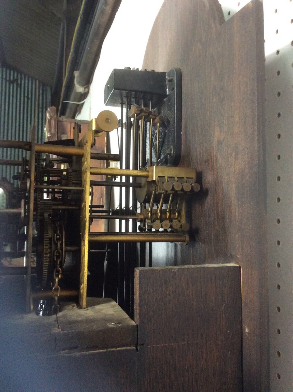 Mellow Sounding Triple Weight Westminster Chiming Musical Grandmother/Grandfather Longcase Clock with Glass Trunk Door View VII