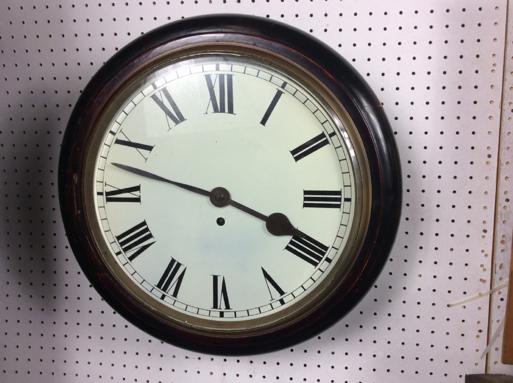 Early 20th C. Fusee Dial School/Office/Railway/Post Office Wall Clock