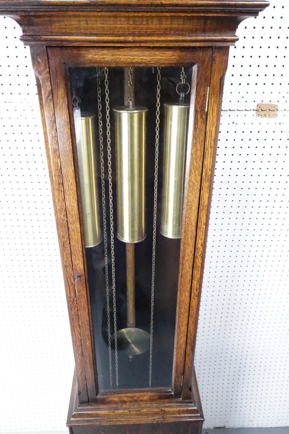 Good Quality Triple Chime Triple Weight Oak Cased Musical Grandmother/Grandfather Longcase Clock - Circa 1920 View III