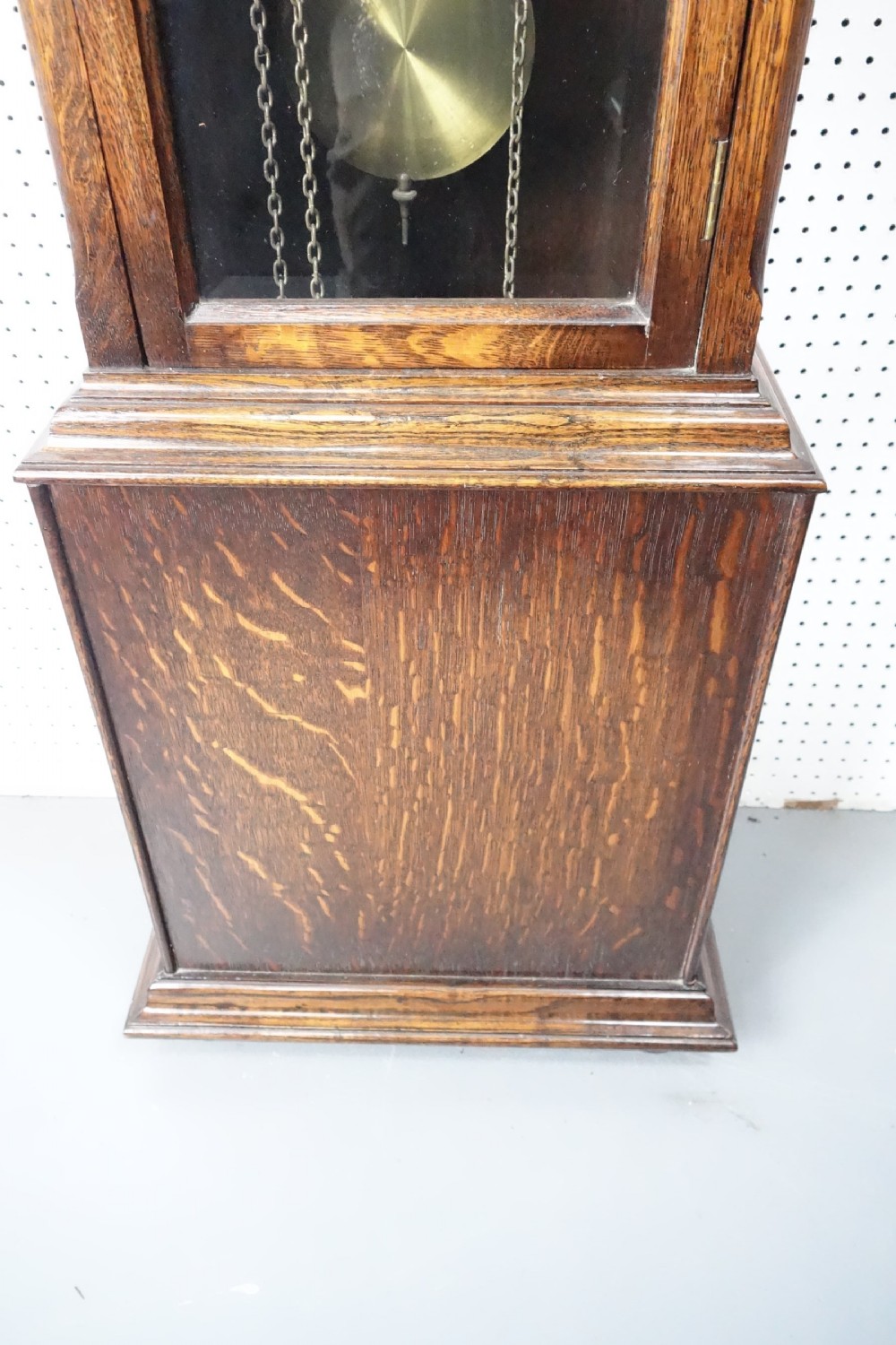 Good Quality Triple Chime Triple Weight Oak Cased Musical Grandmother/Grandfather Longcase Clock - Circa 1920 View IV