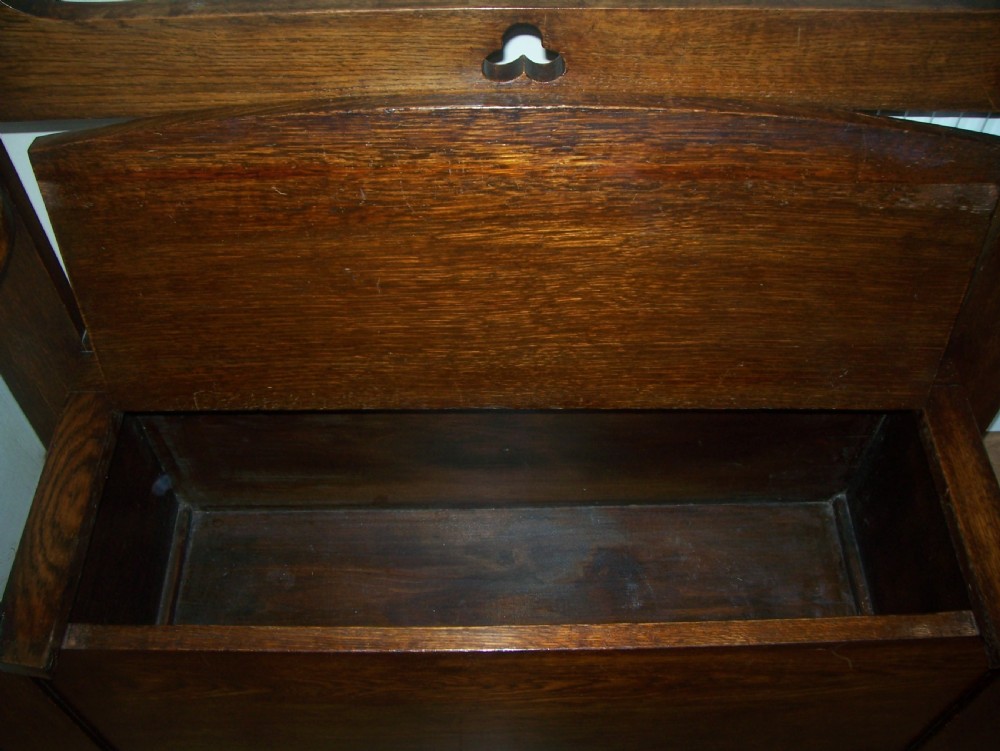 Oak hall seat / monks bench stick stand View VI