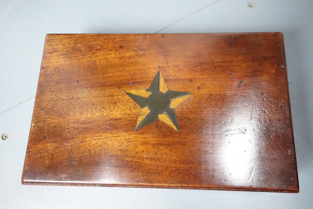 Late 19th Century Star Inlaid Mahogany Jewelry Box - with Key View II