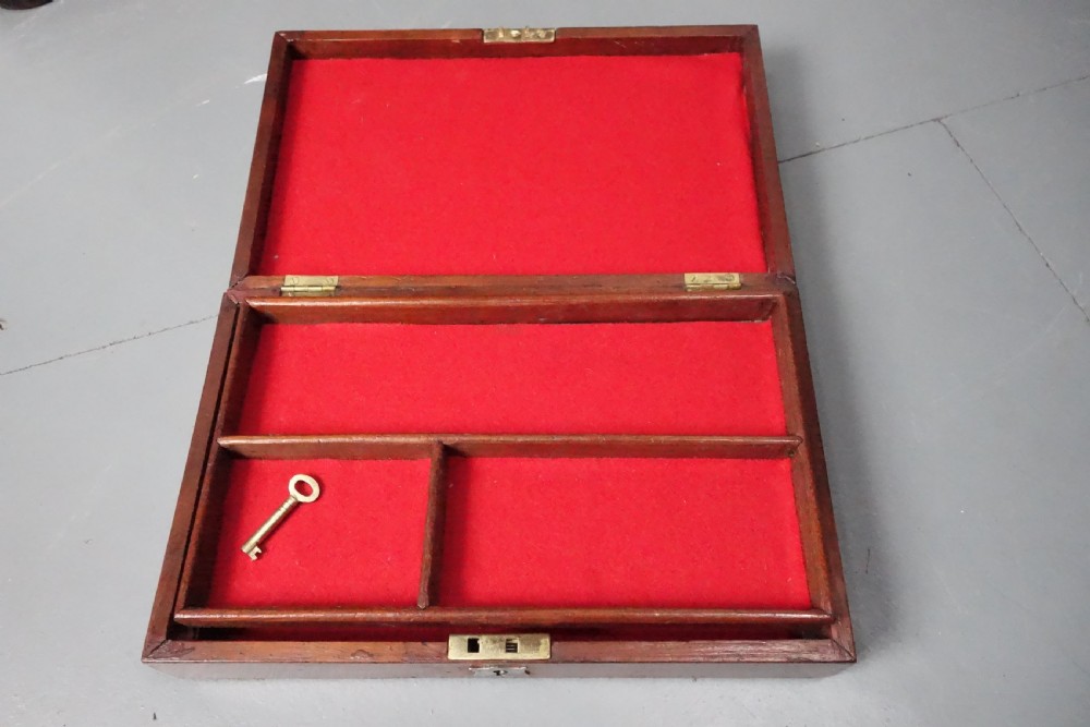 Late 19th Century Star Inlaid Mahogany Jewelry Box - with Key View IV