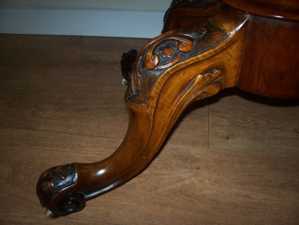 Victorian inlaid walnut card games table View V