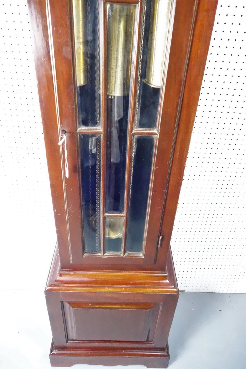 Good Quality Mahogany English Triple Weight Westminster Chiming Small Grandfather Longcase Clock - Circa 1920 View III