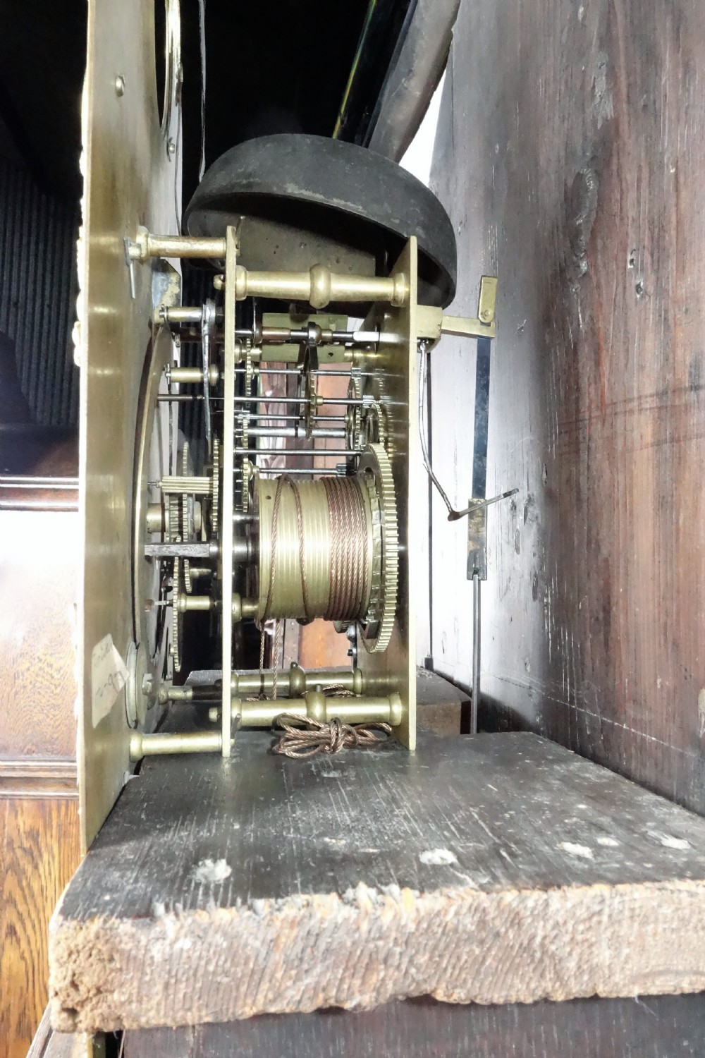 Georgian (George III) Swinging Angel Light Oak Grandfather Longcase Clock Thomas Dicker (I) of Reading Circa 1760 View IX