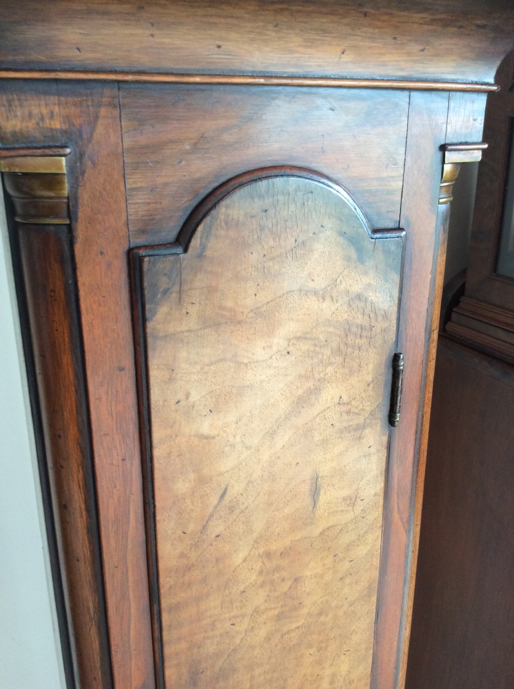 Gustav Becker Late 19th C. Figured Walnut Petite Chiming Grandfather or Grandmother Longcase Clock View VIII
