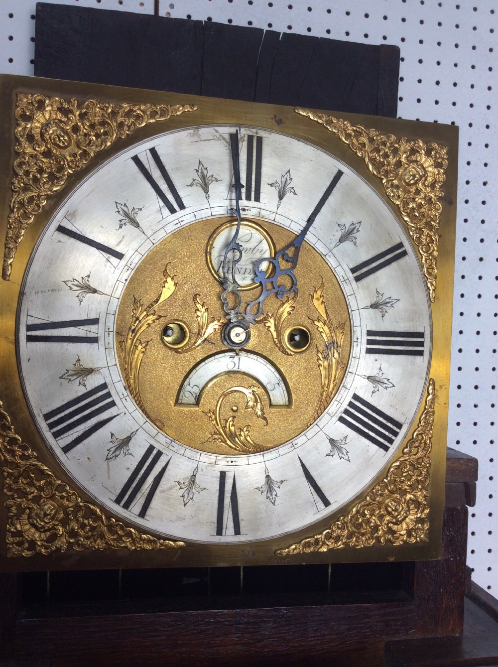18th C. George III Lake District Carved Oak Grandfather Longcase Clock. I TARRY FOR NONE. View III