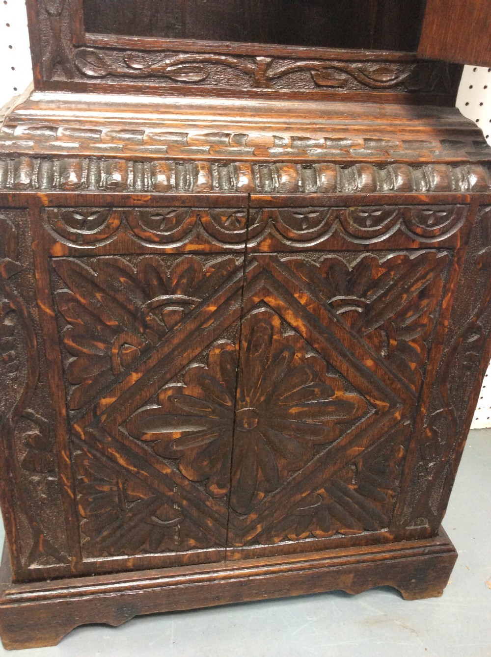 18th C. George III Lake District Carved Oak Grandfather Longcase Clock. I TARRY FOR NONE. View V