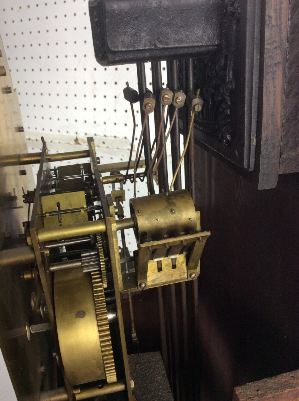Quarter Chiming Figured Mahogany Edwardian Petite Grandfather or Grandmother Musical Longcase Clock View IX