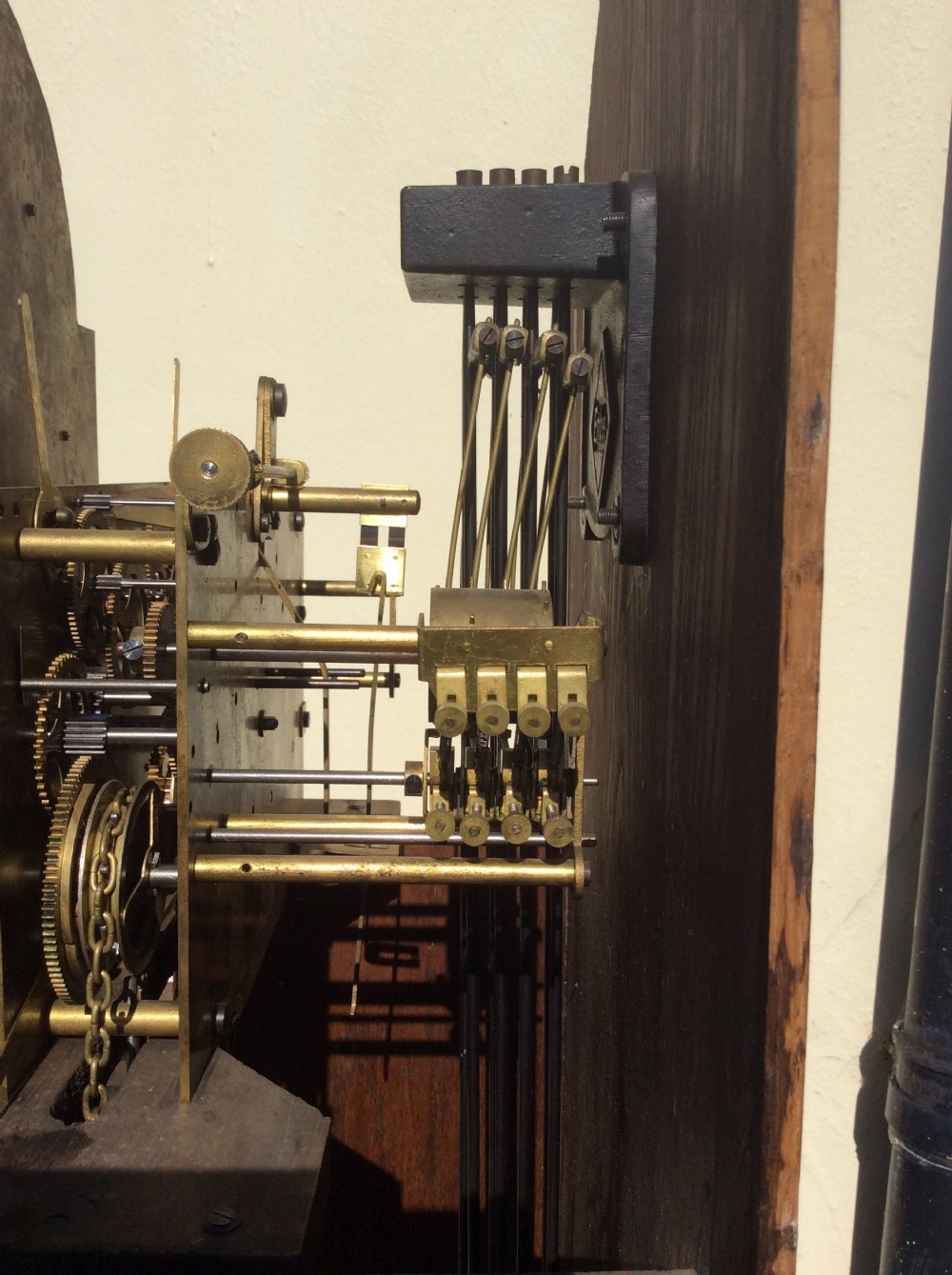 Triple Weight Westminster Chiming Musical Grandmother or Grandfather Longcase Clock with Fine Adjuster Veniers - Circa 1920 View II