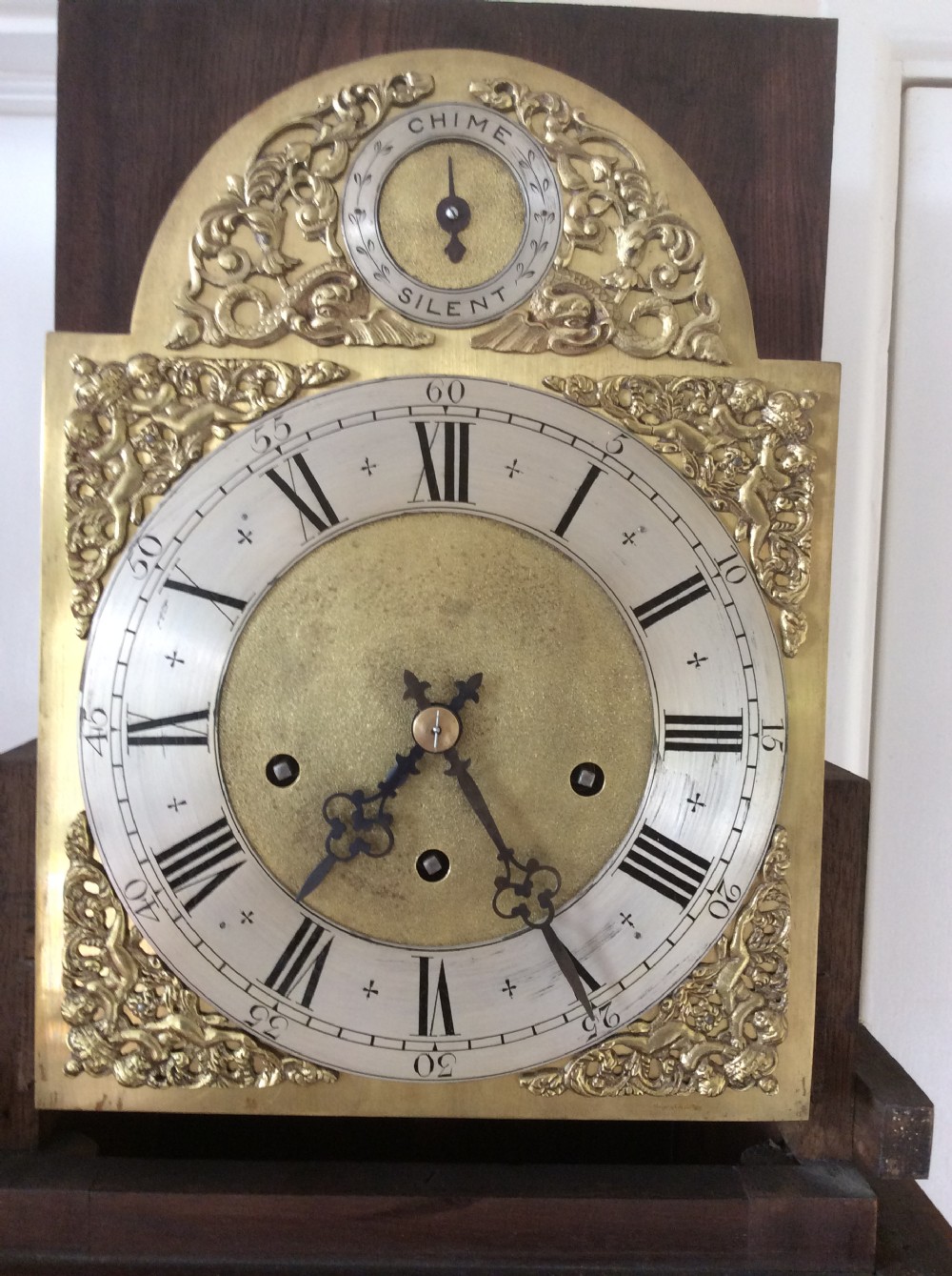 79in High Mahogany & Inlaid Grandfather or Grandmother Longcase Clock - Quarter Chimes View IV