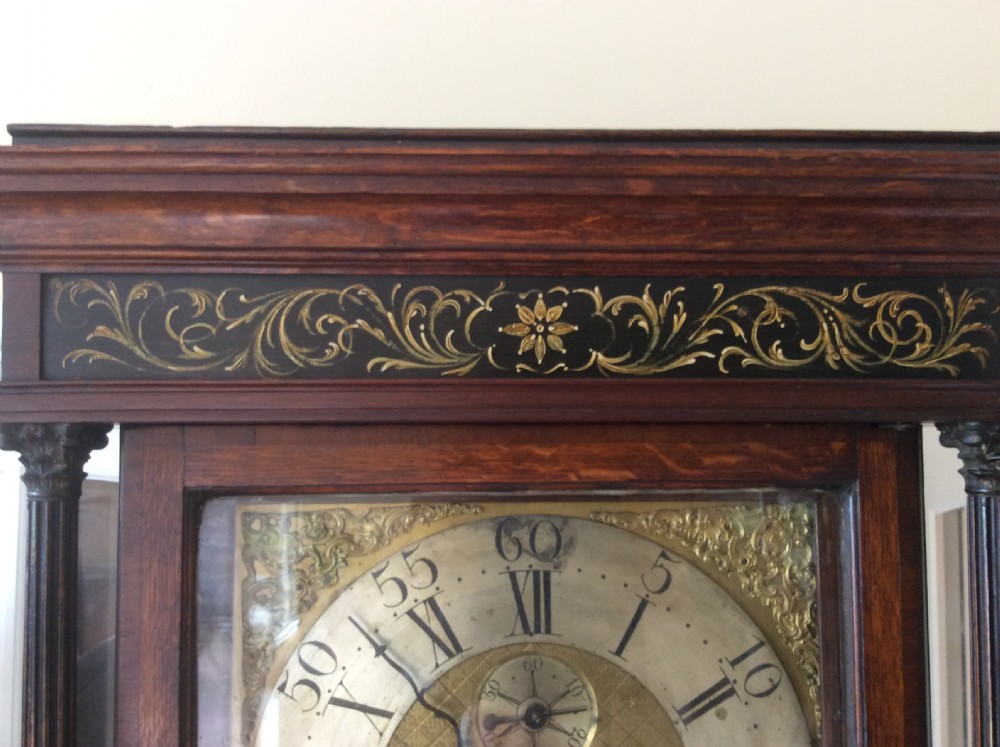 Georgian (GeorgeIII) Oak Cased Grandfather Longcase Clock with Inovative Rack Stop. Circa 1770 View II