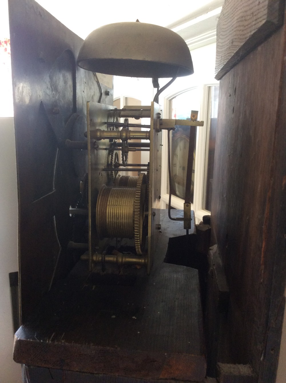 Georgian (GeorgeIII) Oak Cased Grandfather Longcase Clock with Inovative Rack Stop. Circa 1770 View VI
