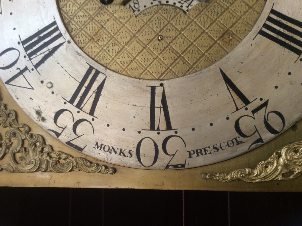 Georgian (GeorgeIII) Oak Cased Grandfather Longcase Clock with Inovative Rack Stop. Circa 1770 View IX