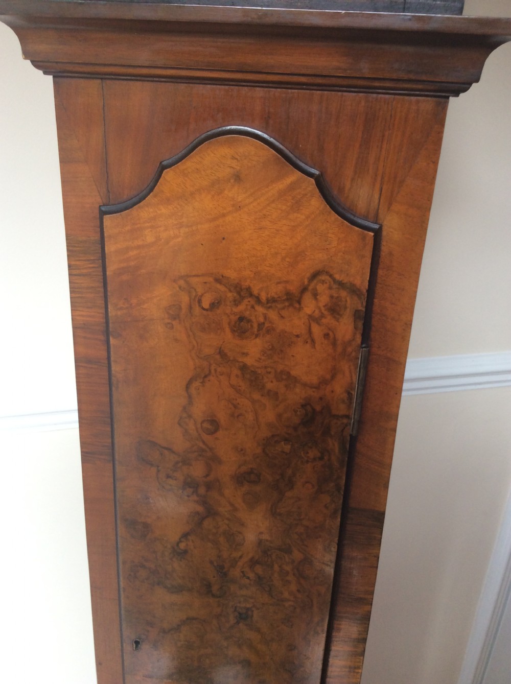 Gustav Becker Burr Walnut Grandmother Longcase Clock with 2 Tunes View VIII