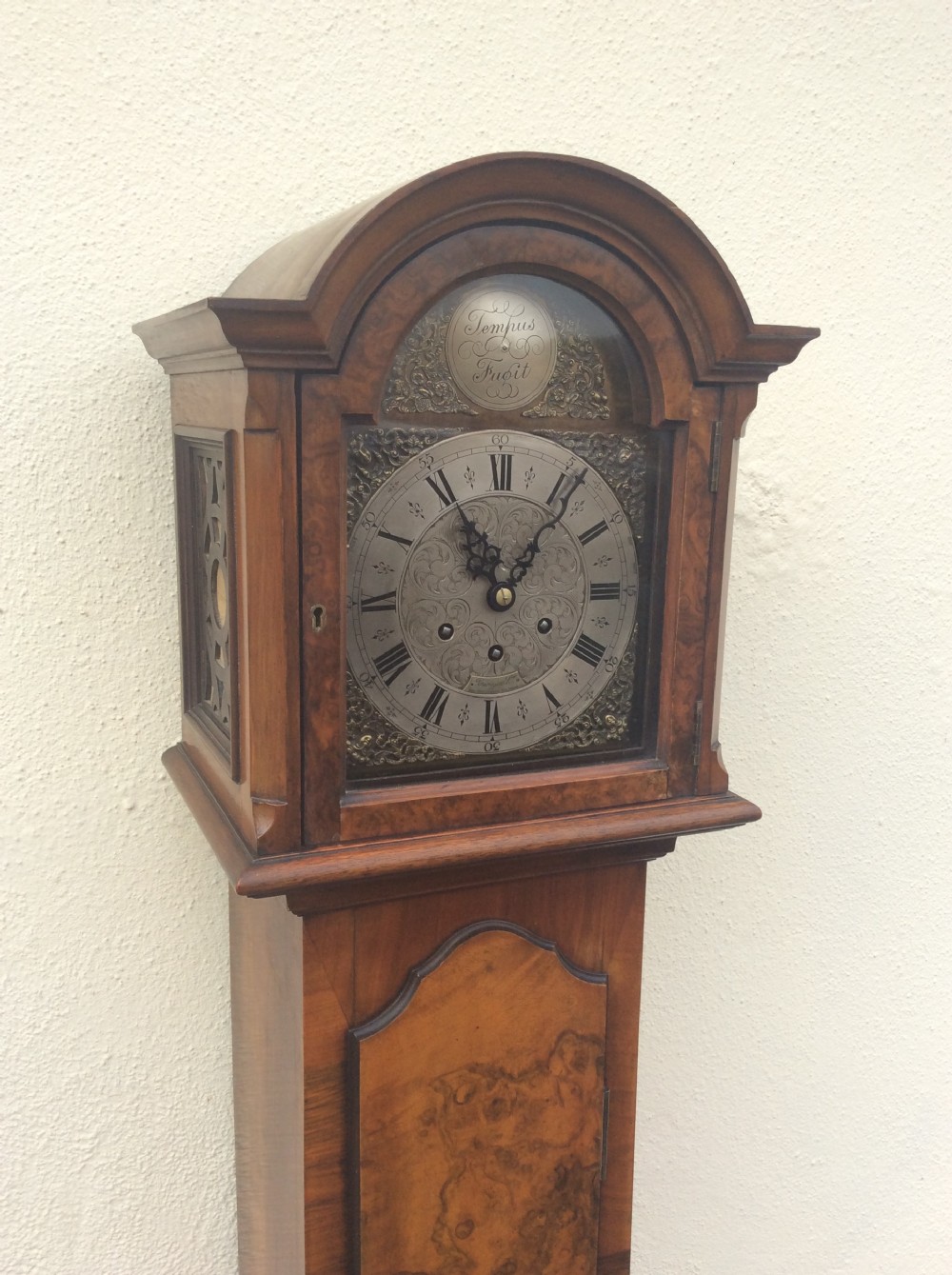 Gustav Becker Burr Walnut Grandmother Longcase Clock with 2 Tunes View XI