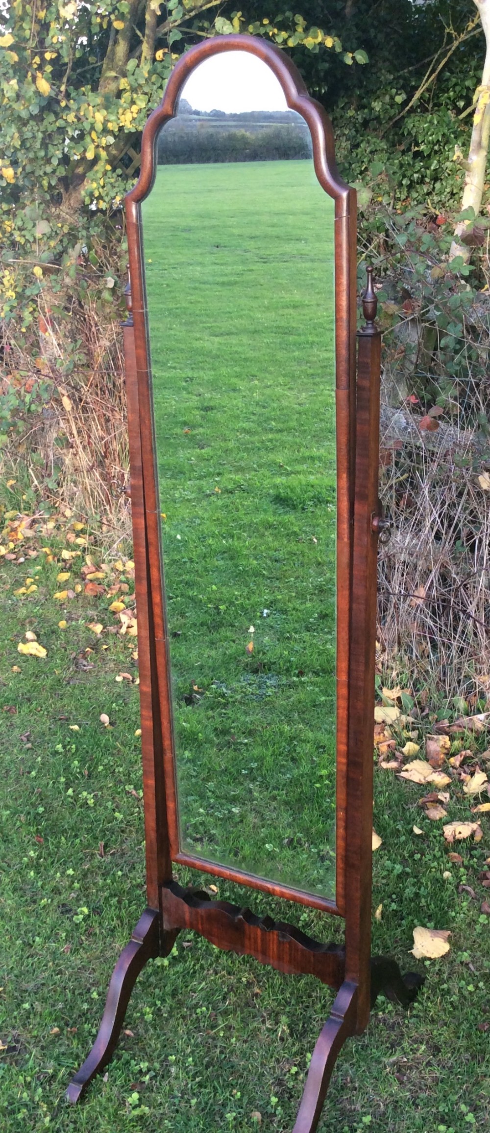 Fine Edwardian Mahogany Cheval Mirror