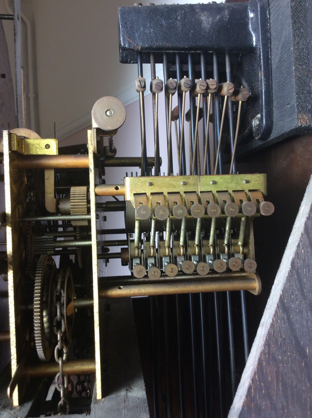 Mellow Sounding Triple Tune Triple Weight Glass Door Oak Grandfather Longcase Clock View II