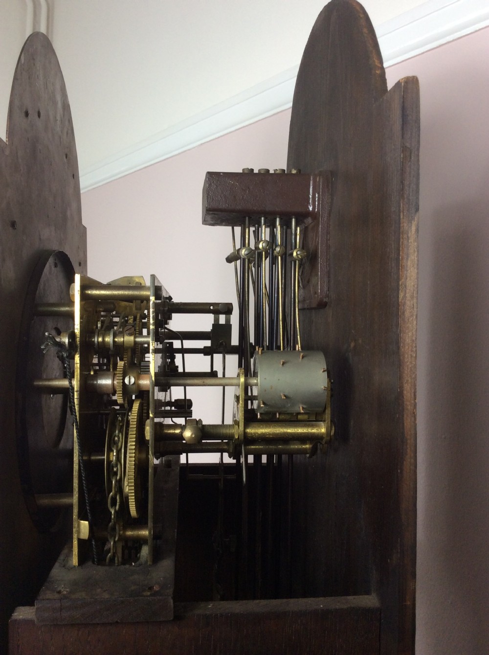 Barley Twist Oak Triple Weight Westminster Chiming Grandmother/Grandfather Longcase Clock View II