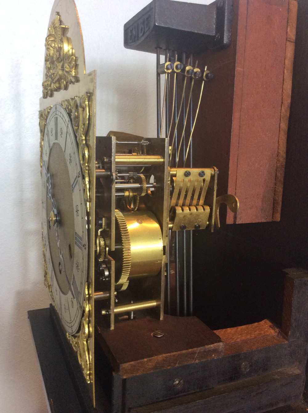 Fine Mahogany Cased Westminster Chiming Grandmother or Small Grandfather Longcase Clock View V