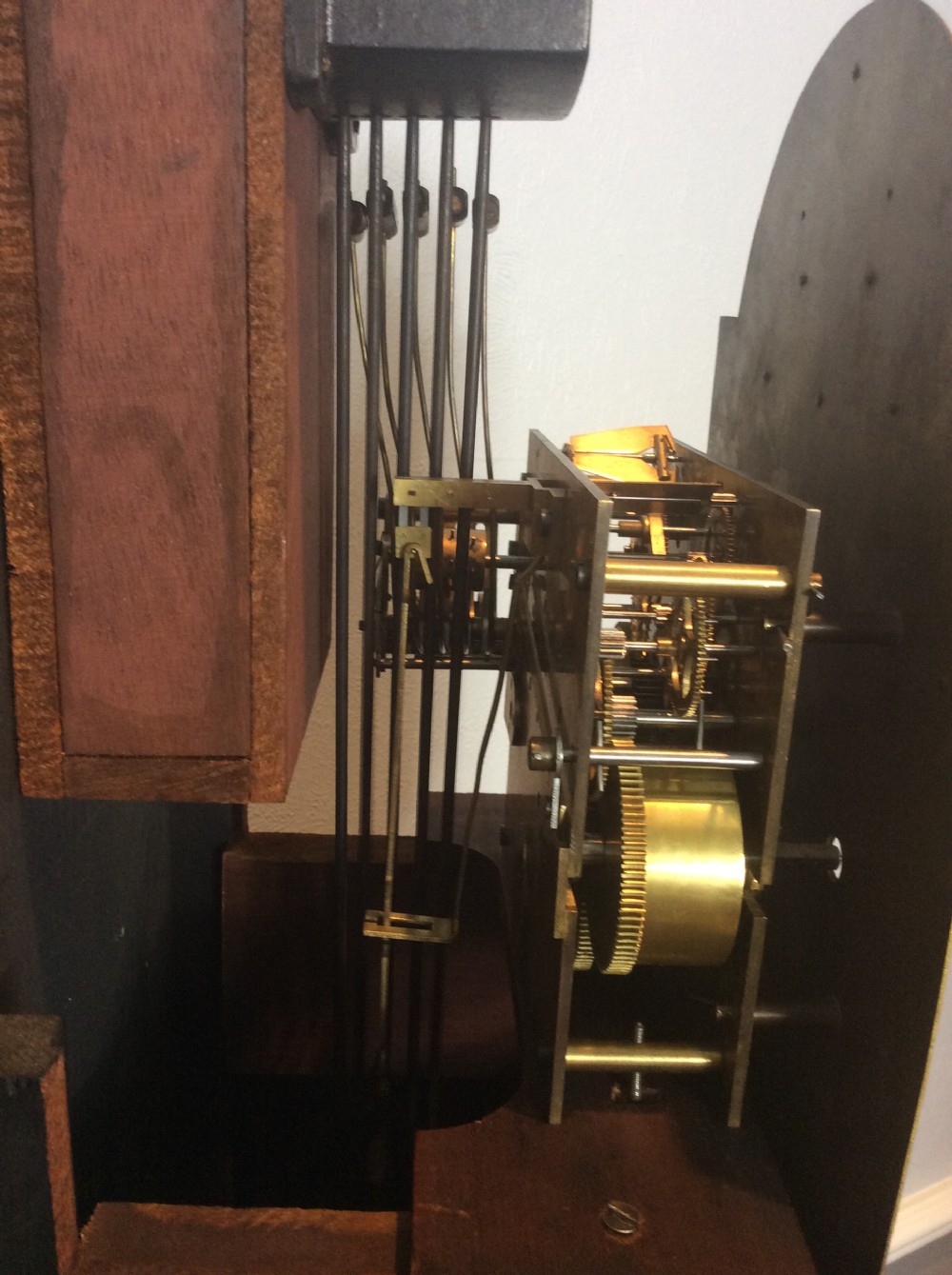 Fine Mahogany Cased Westminster Chiming Grandmother or Small Grandfather Longcase Clock View VI