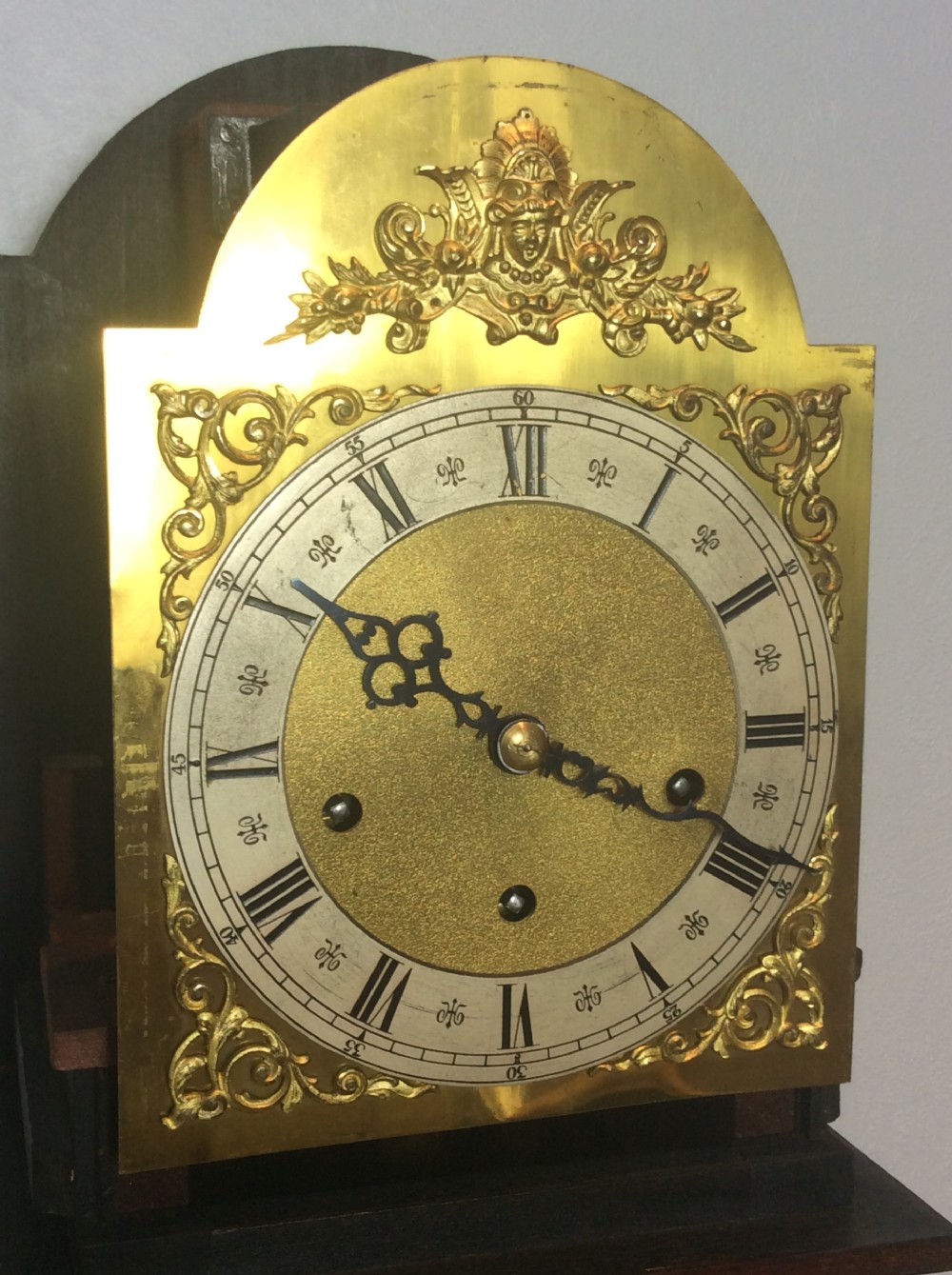 Fine Mahogany Cased Westminster Chiming Grandmother or Small Grandfather Longcase Clock View VII