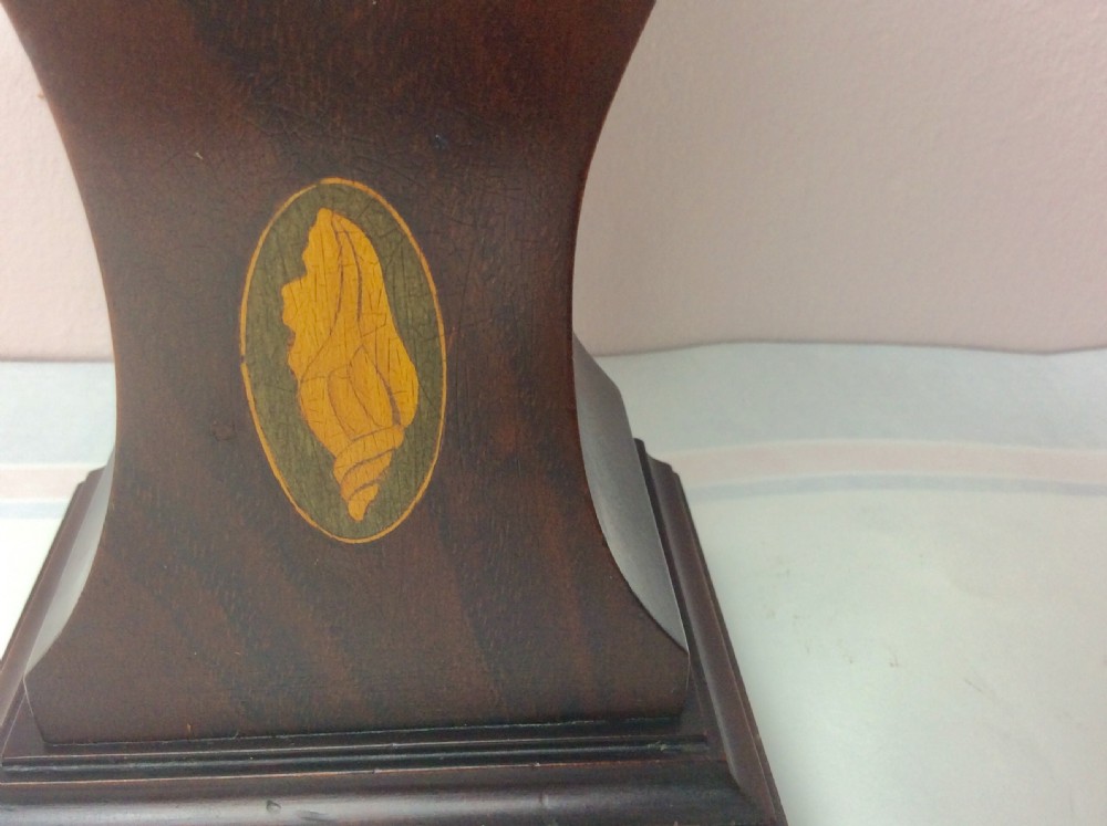 Solid Mahogany Balloon Shaped French 8 Day Timepiece Clock with Conk Shell Paterae Decoration View III
