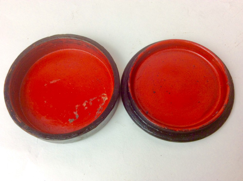 Russian Papier-mâché Snuff Box or Pill Box - Horse Driven Sleigh View V