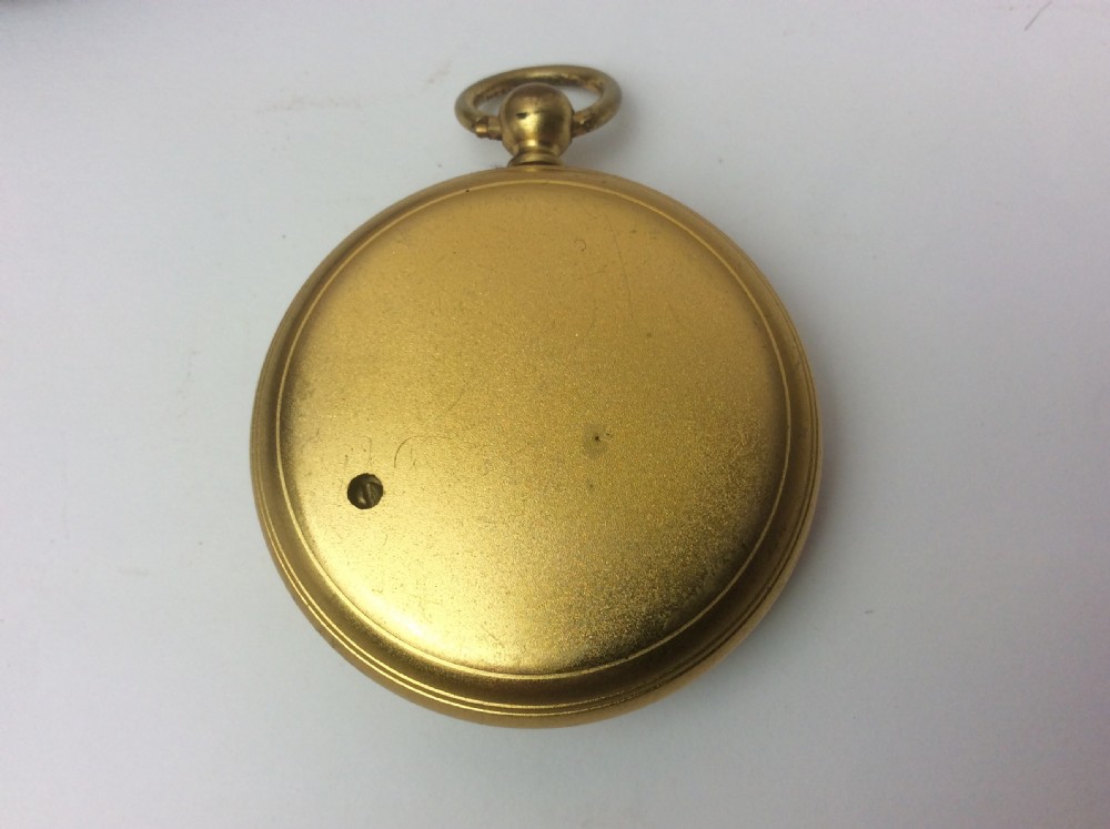 Gamages Leather Cased Gilt Pocket Barometer  View V