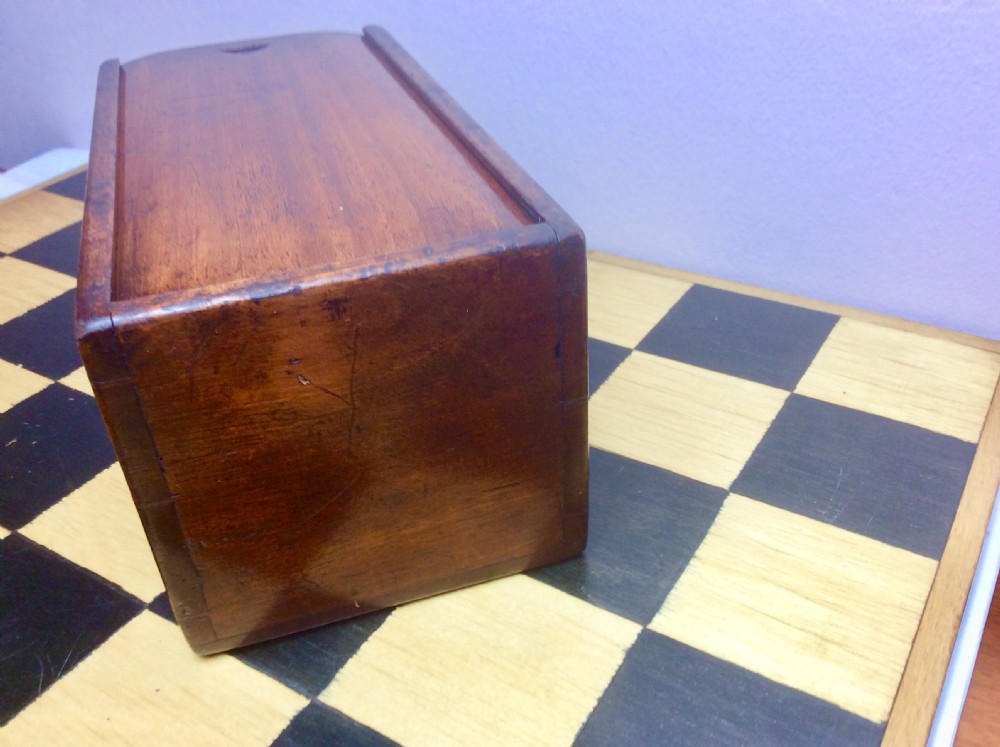 Large 19th Century Staunton Box Wood & Ebony Weighted Chess Set in Mahogany Box. View XII