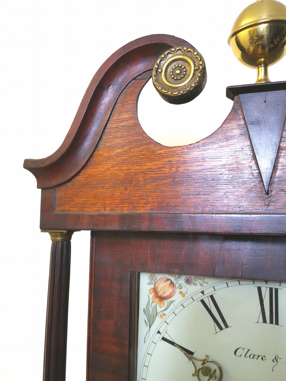 Clare & Son Bedford. Small Oak & Mahogany Banded 19th Century Longcase Clock. Renowned Bedford Clock making Family View IV