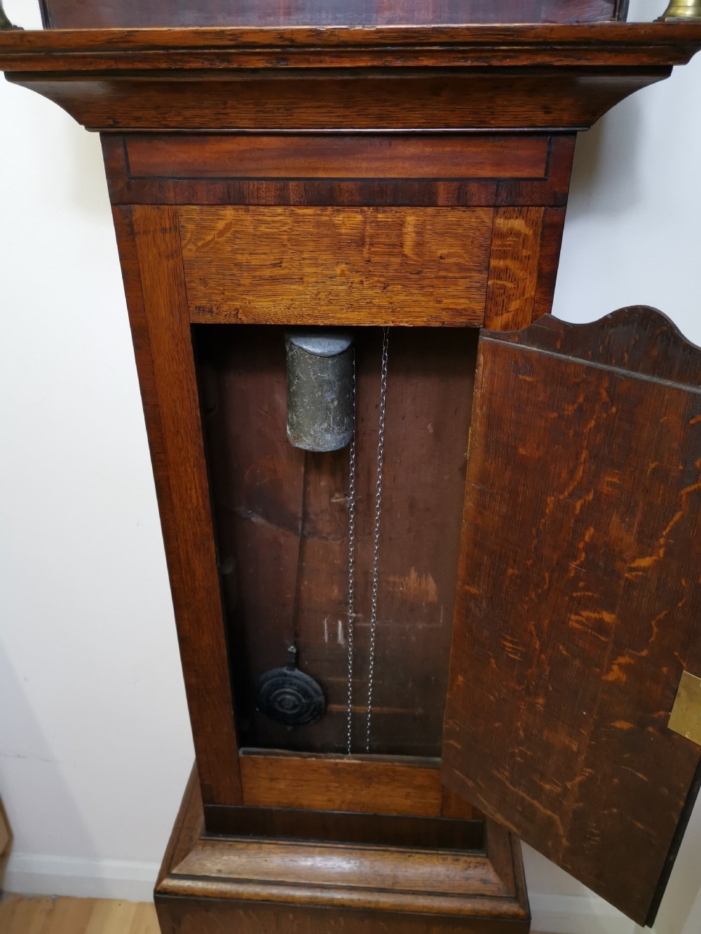 Clare & Son Bedford. Small Oak & Mahogany Banded 19th Century Longcase Clock. Renowned Bedford Clock making Family View V