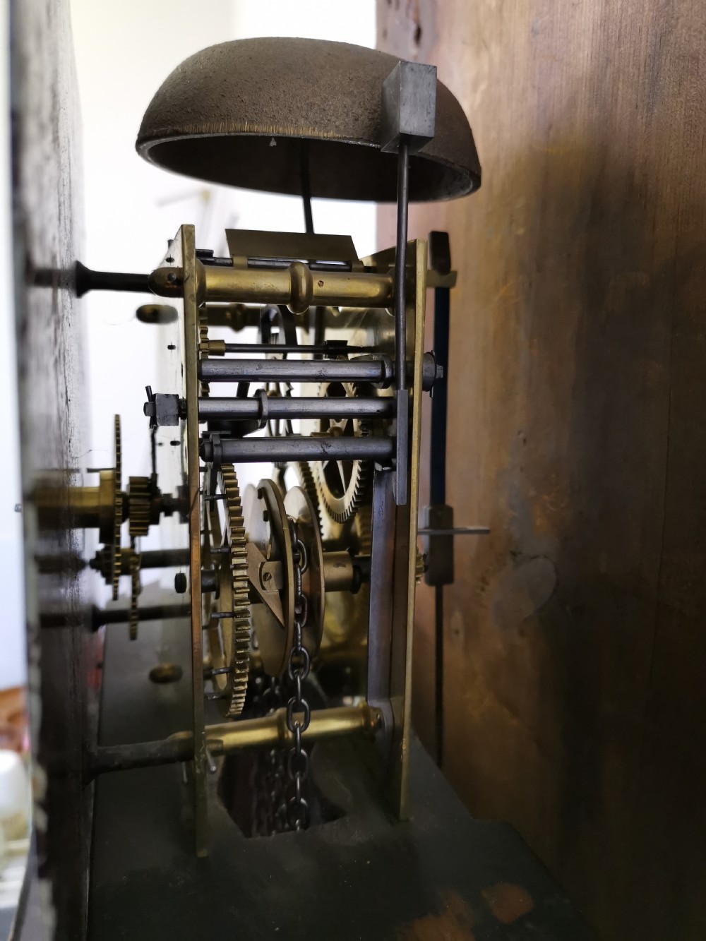 Clare & Son Bedford. Small Oak & Mahogany Banded 19th Century Longcase Clock. Renowned Bedford Clock making Family View VI