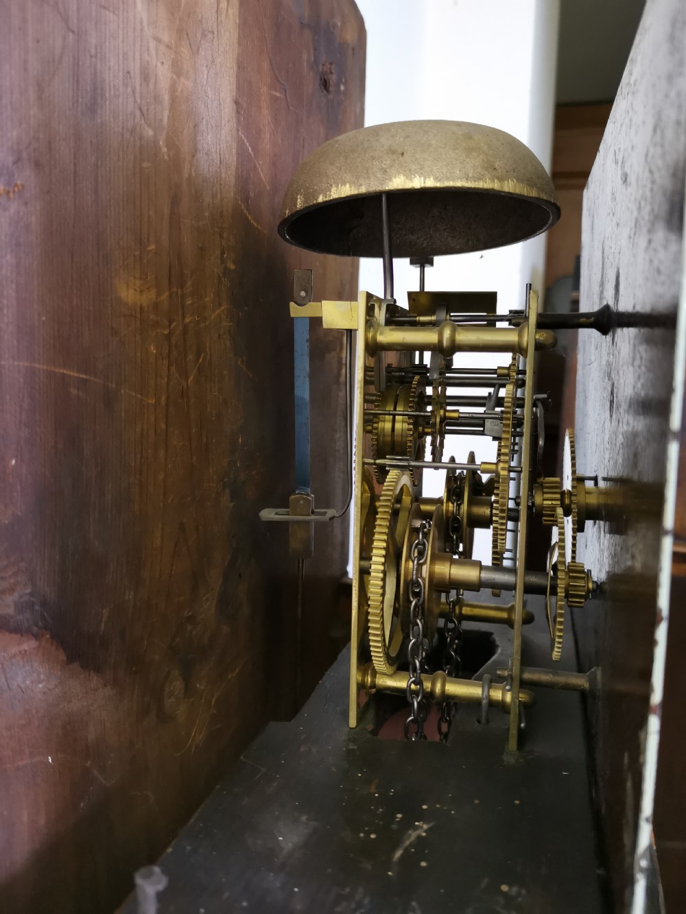 Clare & Son Bedford. Small Oak & Mahogany Banded 19th Century Longcase Clock. Renowned Bedford Clock making Family View VII