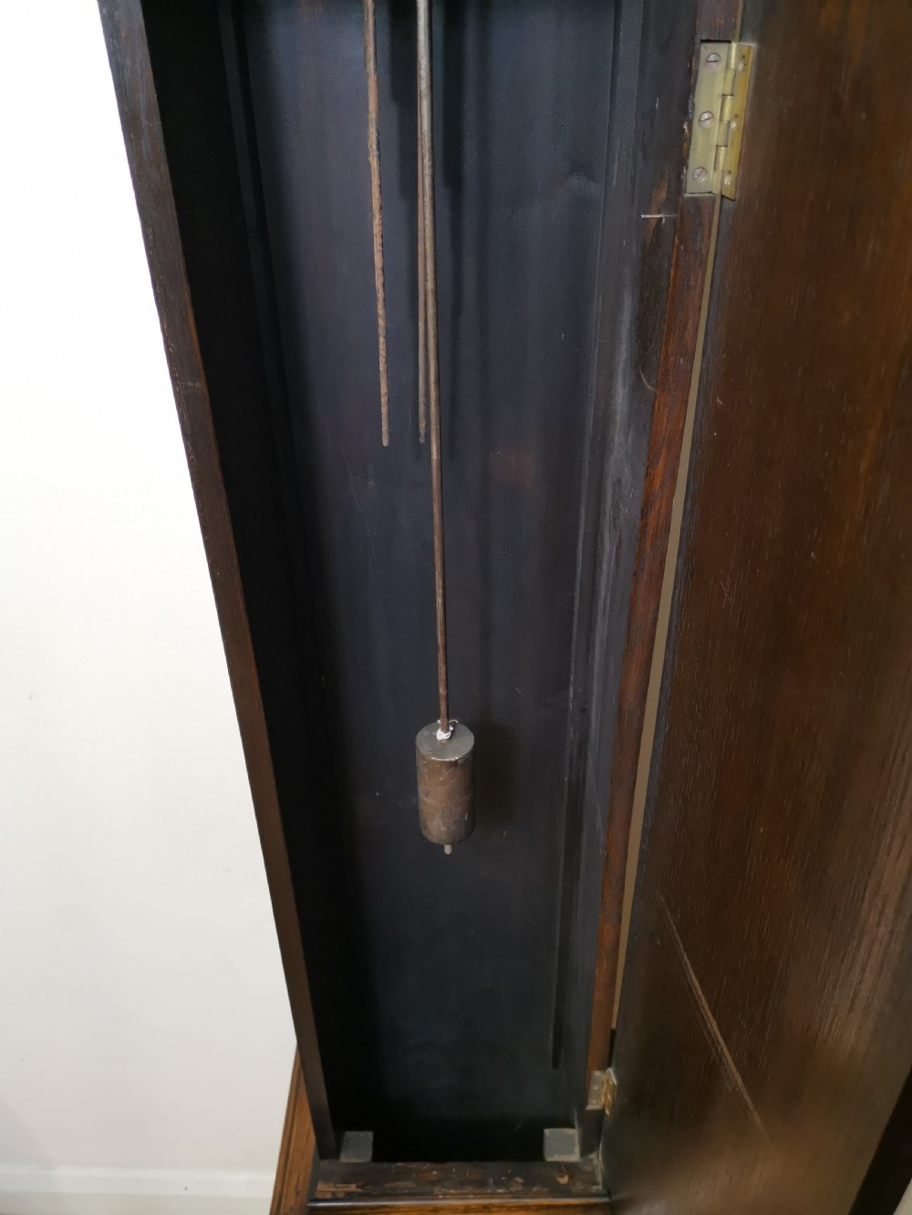 Edwardian Chiming Oak Grandmother or Small Grandfather Longcase Clock with Barley Twist Hood Columns View VII