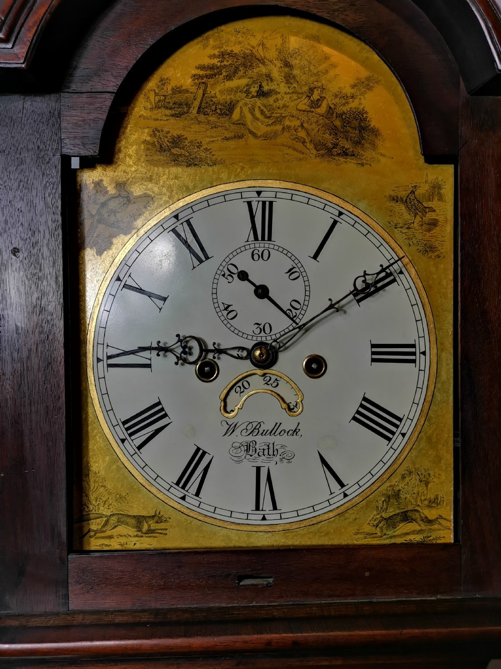 William Bullock of Bath Mahogany 18th/19th Century Grandfather Longcase Clock View II