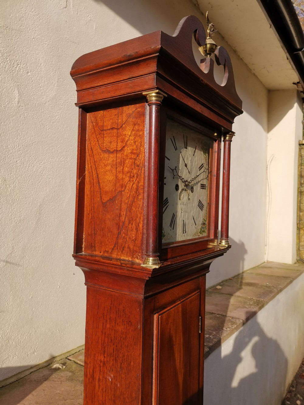 Early 19th C Regency West Country Oak Grandfather Longcase Clock. Ellis & Co Exeter Devon View III