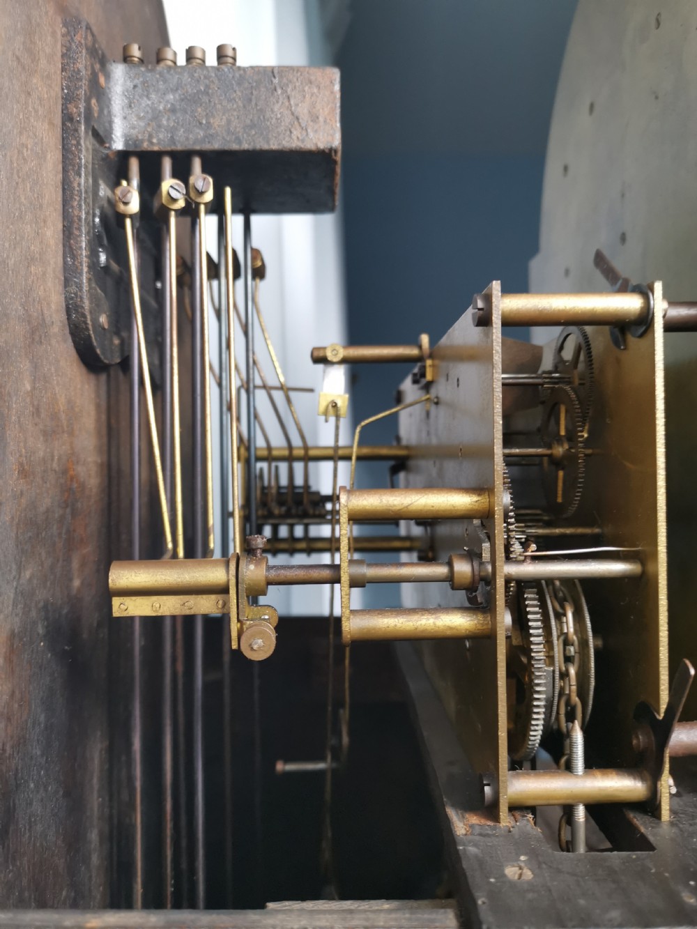 Triple Weight Westminster Chiming Musical Grandfather or Grandmother Oak Glass Fronted Cased Longcase Clock View V