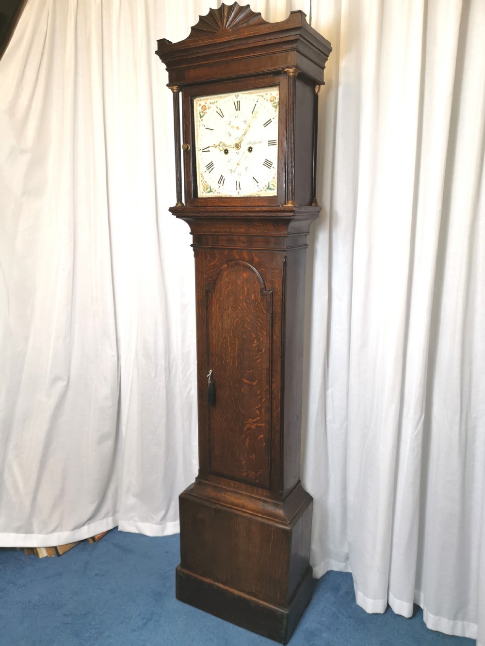 George III Bedfordshire Oak 8 Day Small Grandfather Longcase Clock View VIII