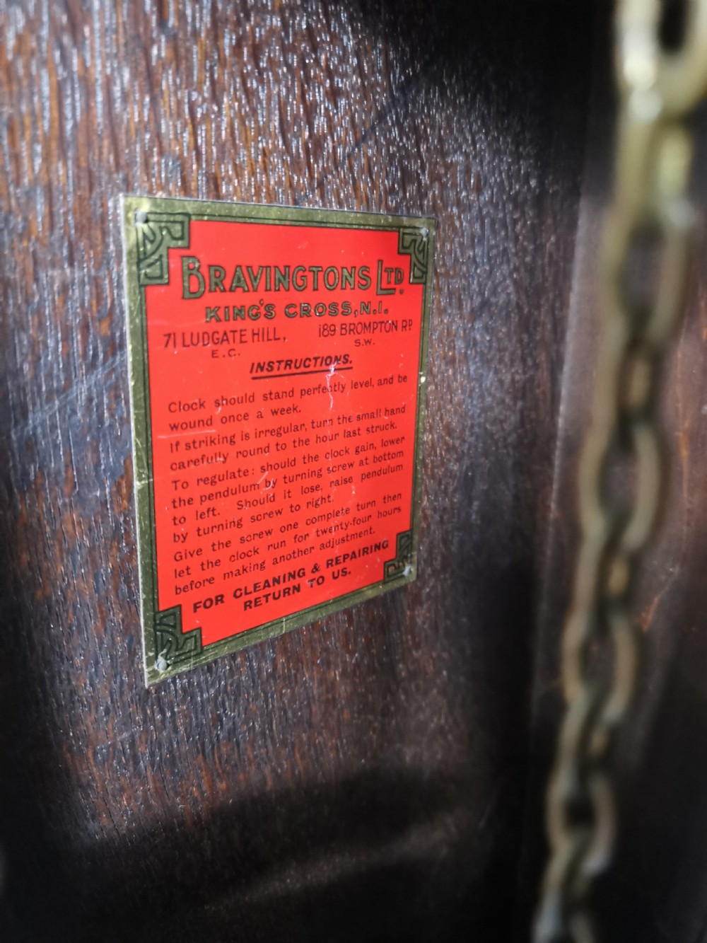 Bravingtons Ltd 1920/30 Mellow Sounding Westminster Musical 1/4 Chiming Triple Weight Glass Fronted Oak Cased Grandfather Longcase Clock View III