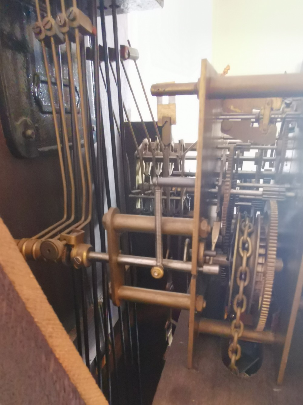 Bravingtons Ltd 1920/30 Mellow Sounding Westminster Musical 1/4 Chiming Triple Weight Glass Fronted Oak Cased Grandfather Longcase Clock View VIII
