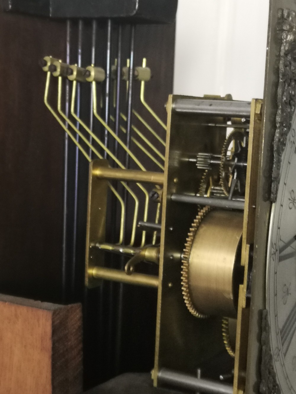 Mahogany Musical Quarter Chiming Grandmother Longcase Clock by Easterbrook Torquay Devon  View VII