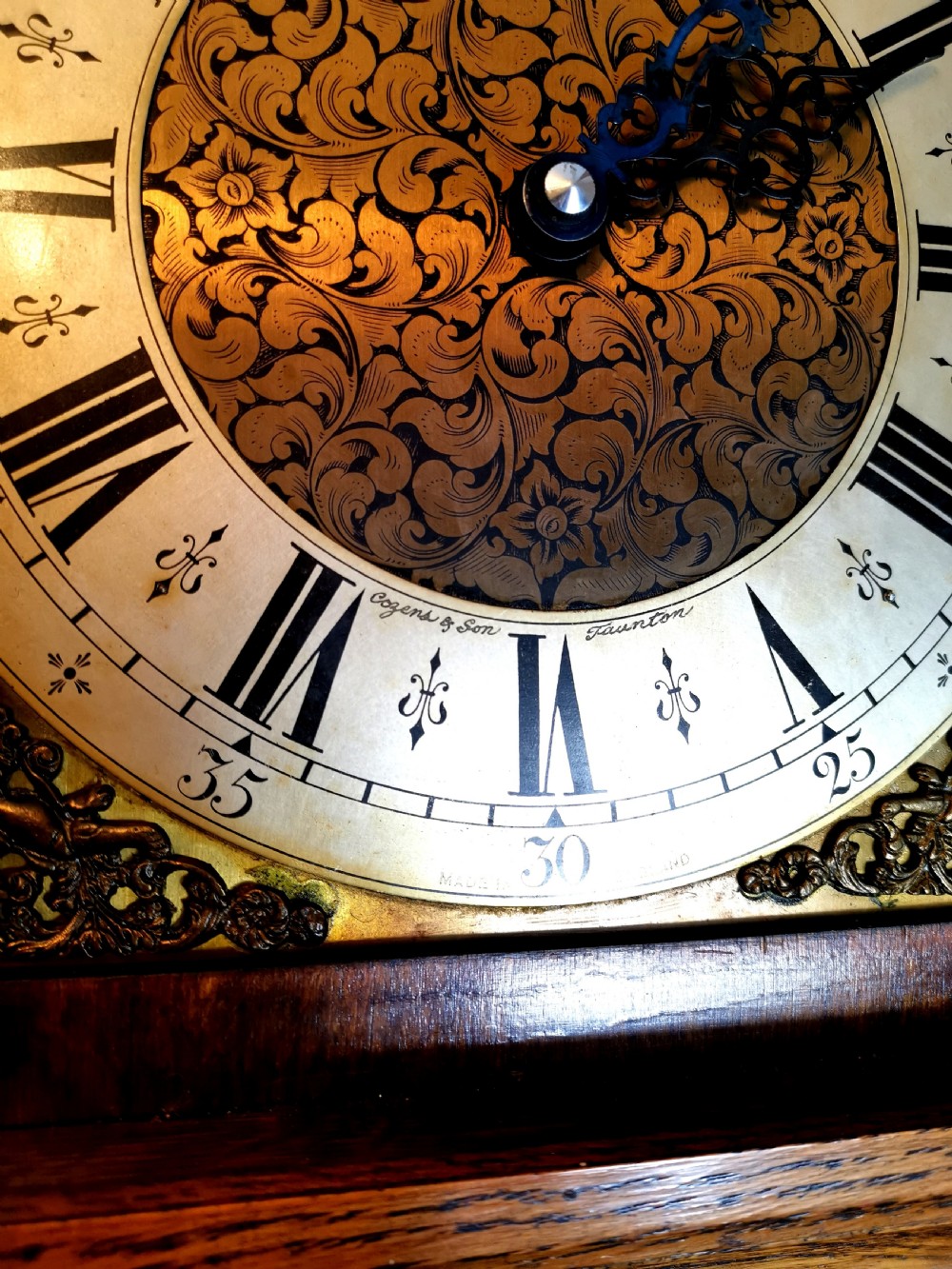 Astagal Glazed Triple Weight Twin Tune Musical Quarter Chiming Oak Grandmother or Grandfather Longcase Clock. View VII