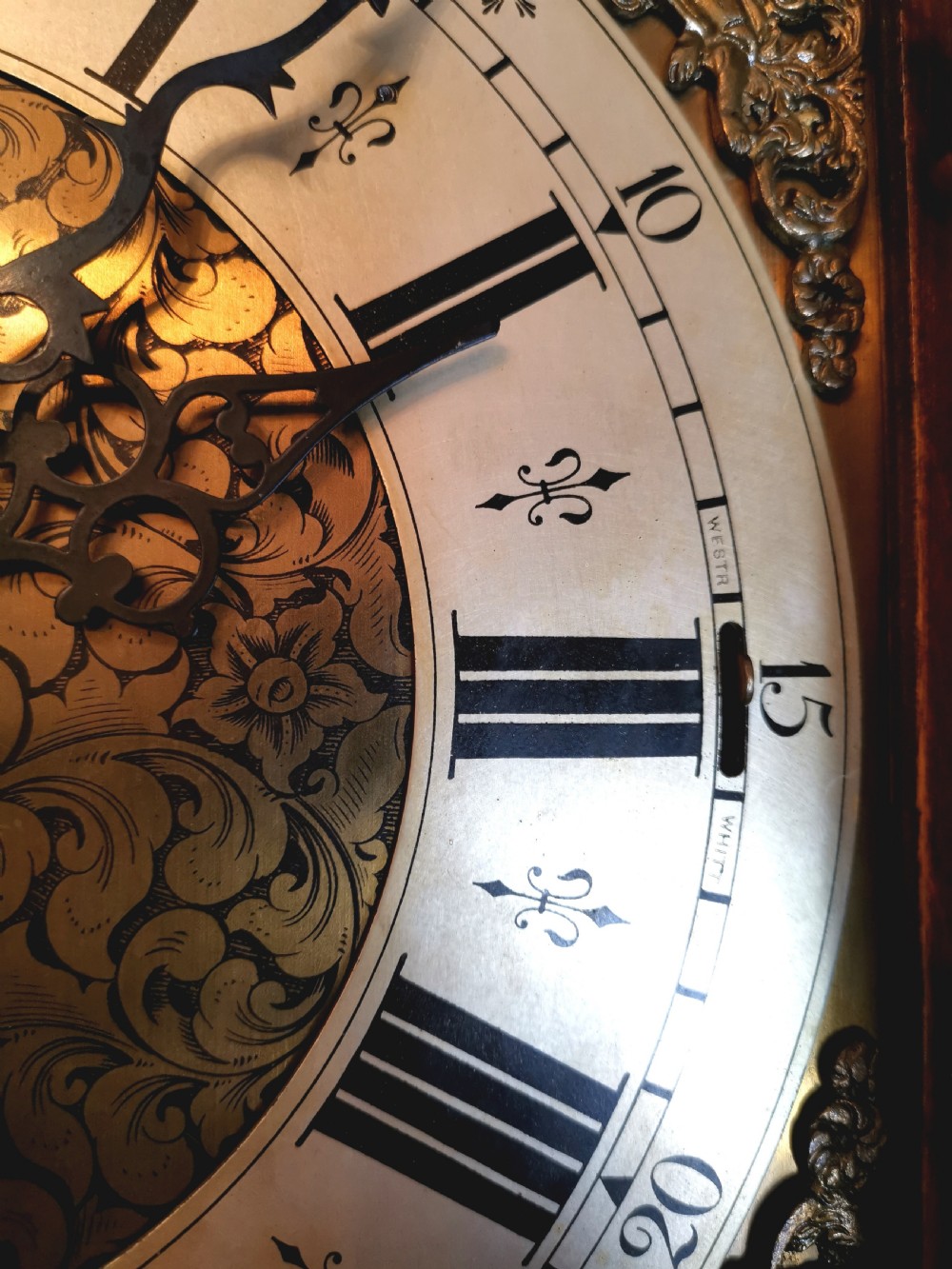 Astagal Glazed Triple Weight Twin Tune Musical Quarter Chiming Oak Grandmother or Grandfather Longcase Clock. View VIII
