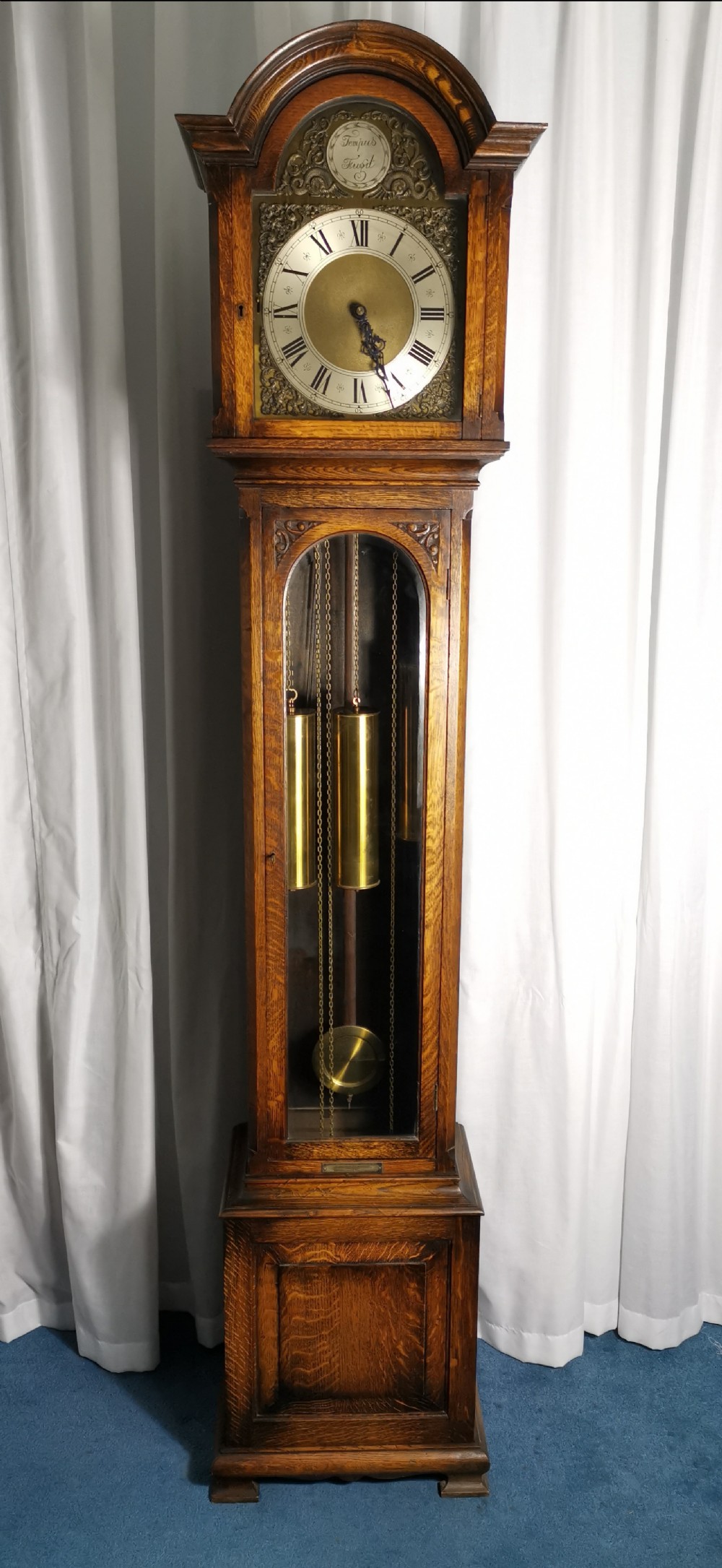 Mellow Sounding Triple Weight 4 or 8 Gong Musical Quarter Chiming Glass Fronted English Grandfather/Grandmother Longcase Clock