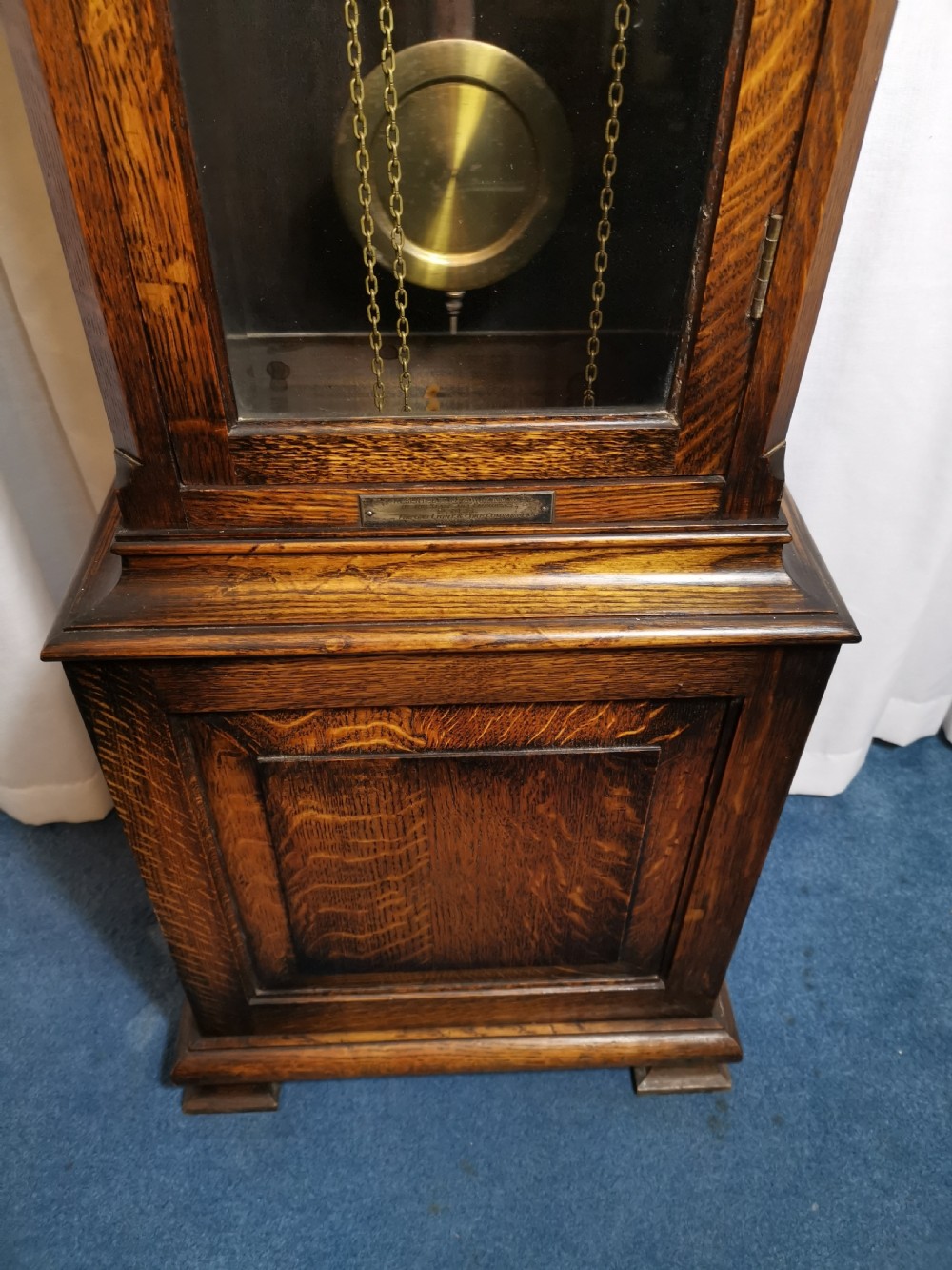 Mellow Sounding Triple Weight 4 or 8 Gong Musical Quarter Chiming Glass Fronted English Grandfather/Grandmother Longcase Clock View IV