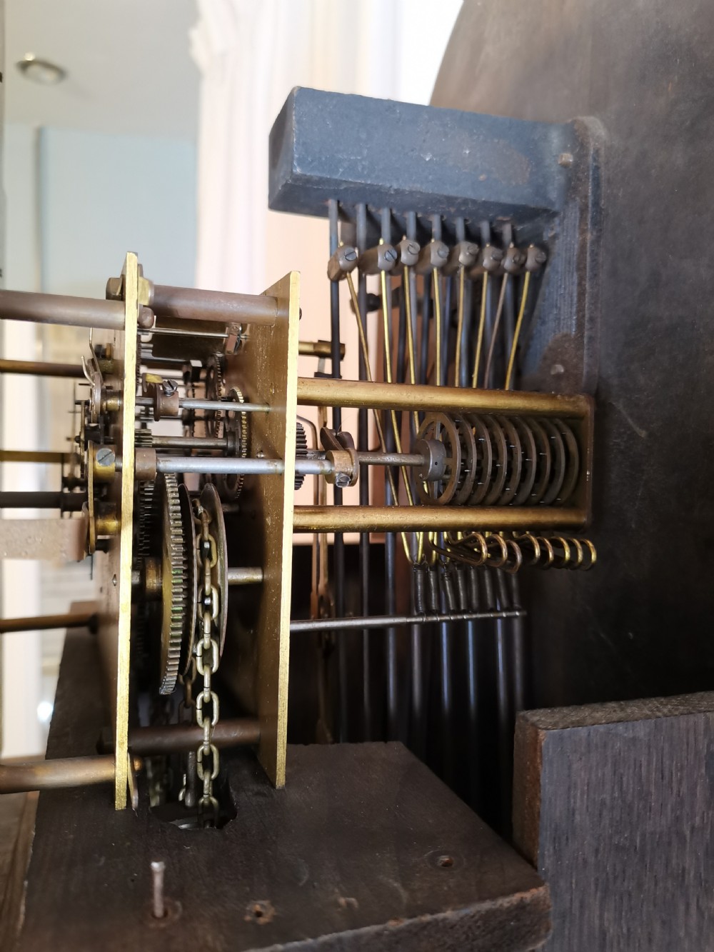 Mellow Sounding Triple Weight 4 or 8 Gong Musical Quarter Chiming Glass Fronted English Grandfather/Grandmother Longcase Clock View V